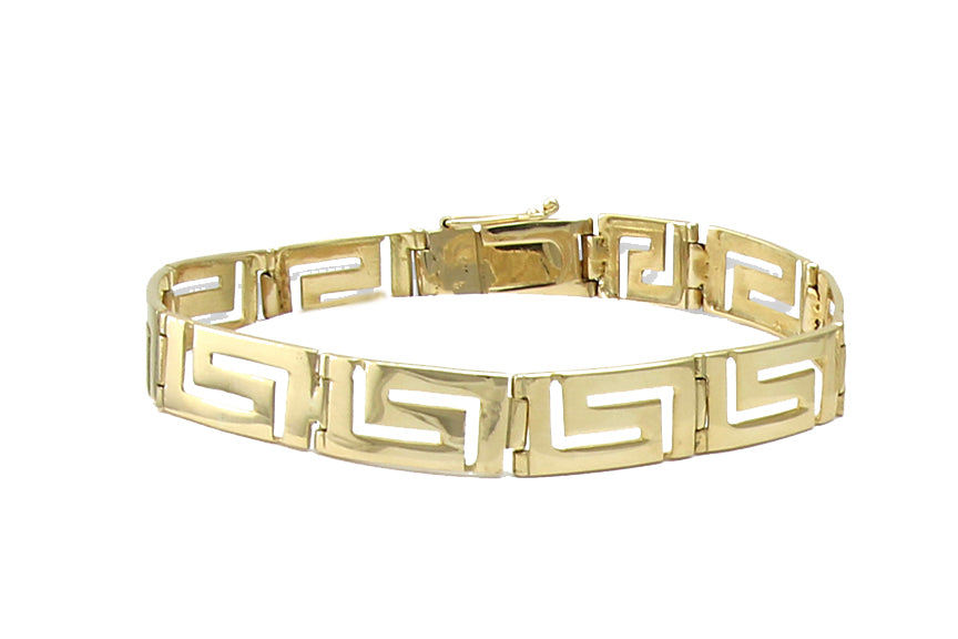 14k gold store greek key bracelet