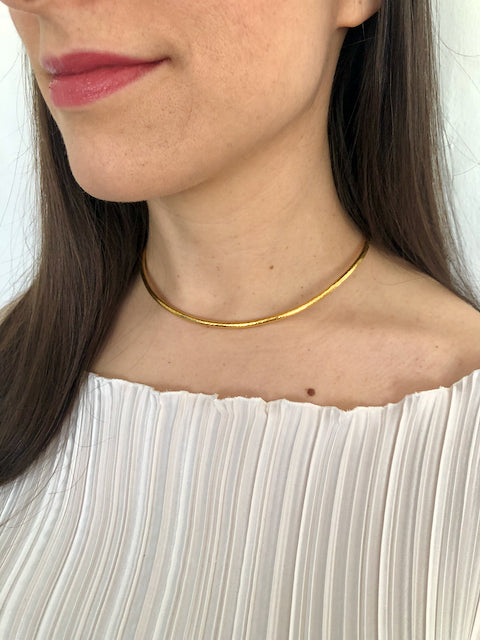 Gold Hand Hammered Neckband