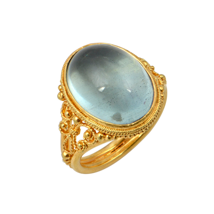 Ouranos Gold Aquamarine Ring