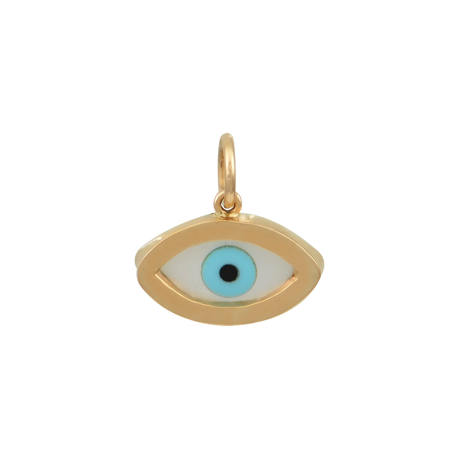 Oval Gold Evil Eye Pendant - Plain