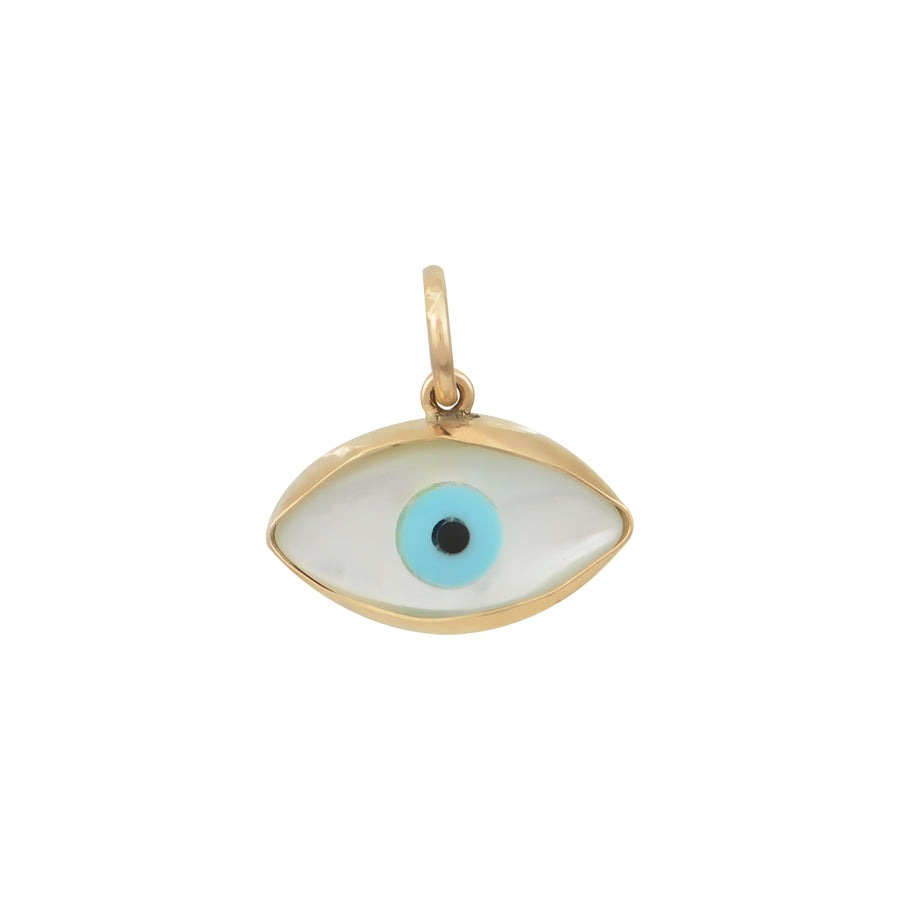 Oval Gold Evil Eye Pendant - Plain