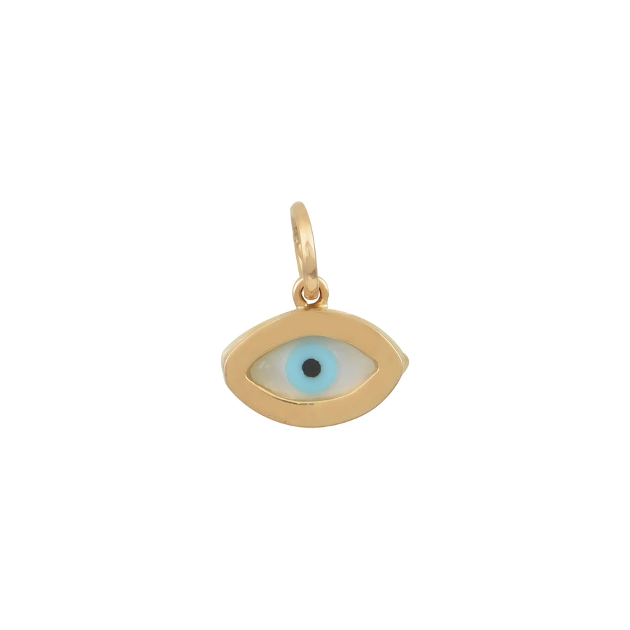 Oval Gold Evil Eye Pendant - Plain