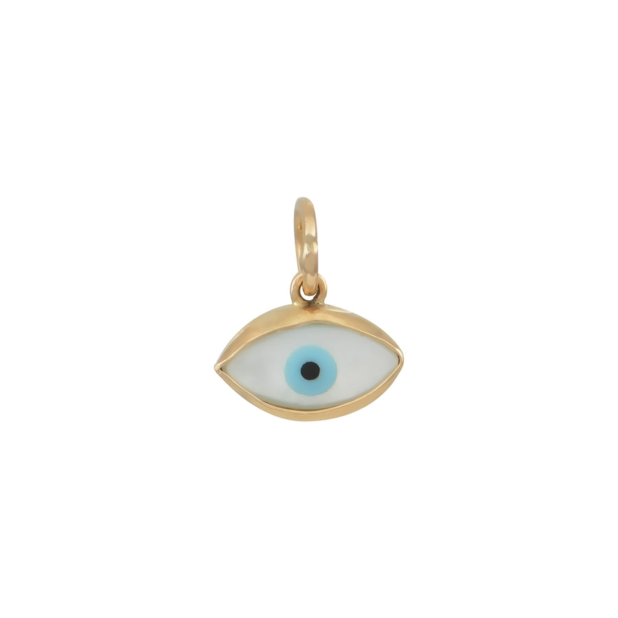 Oval Gold Evil Eye Pendant - Plain