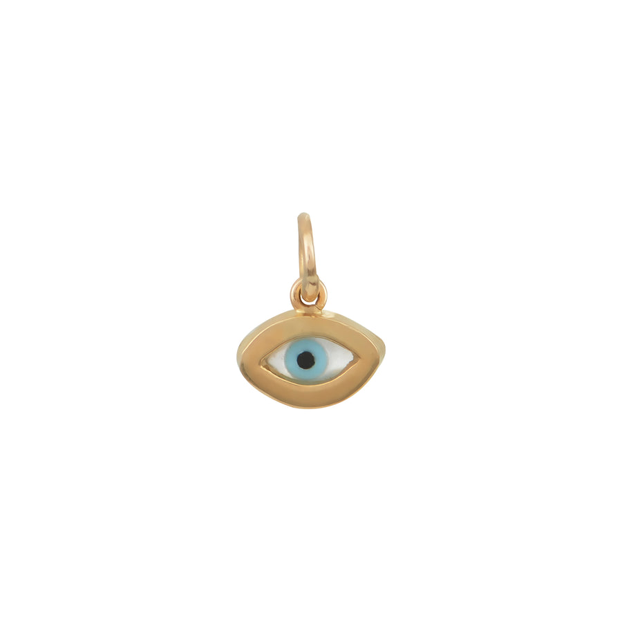 Oval Gold Evil Eye Pendant - Plain