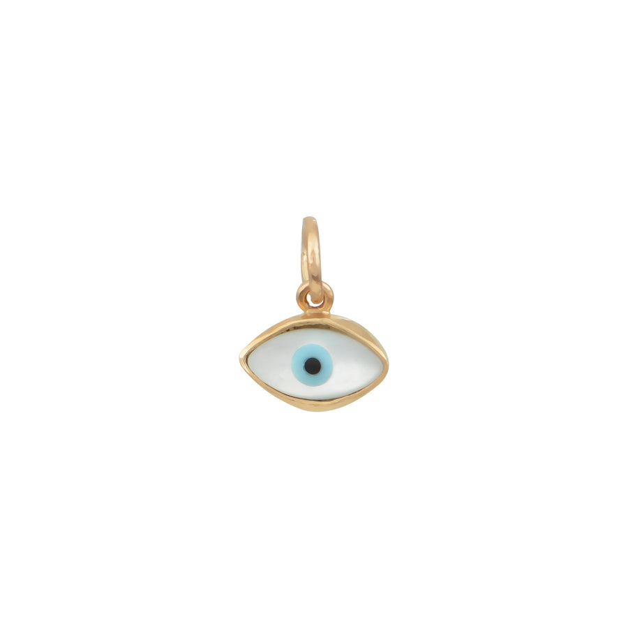 Oval Gold Evil Eye Pendant - Plain