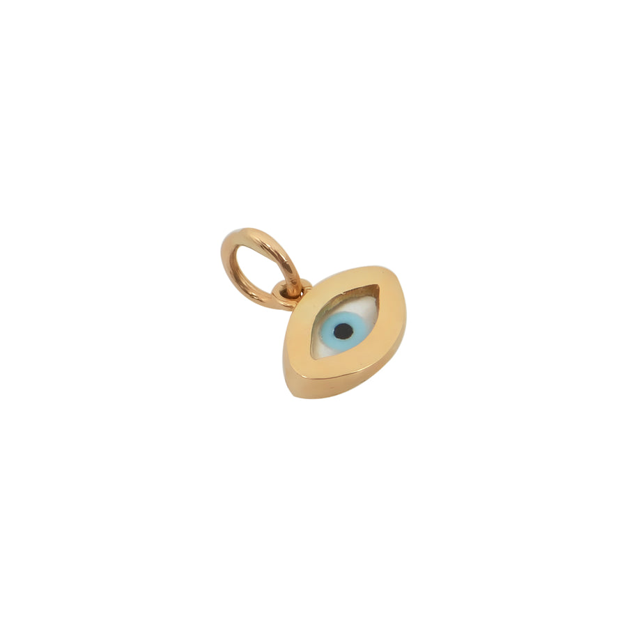 Oval Gold Evil Eye Pendant - Plain