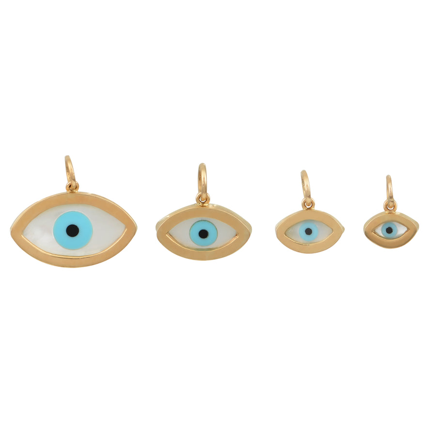 Oval Gold Evil Eye Pendant - Plain