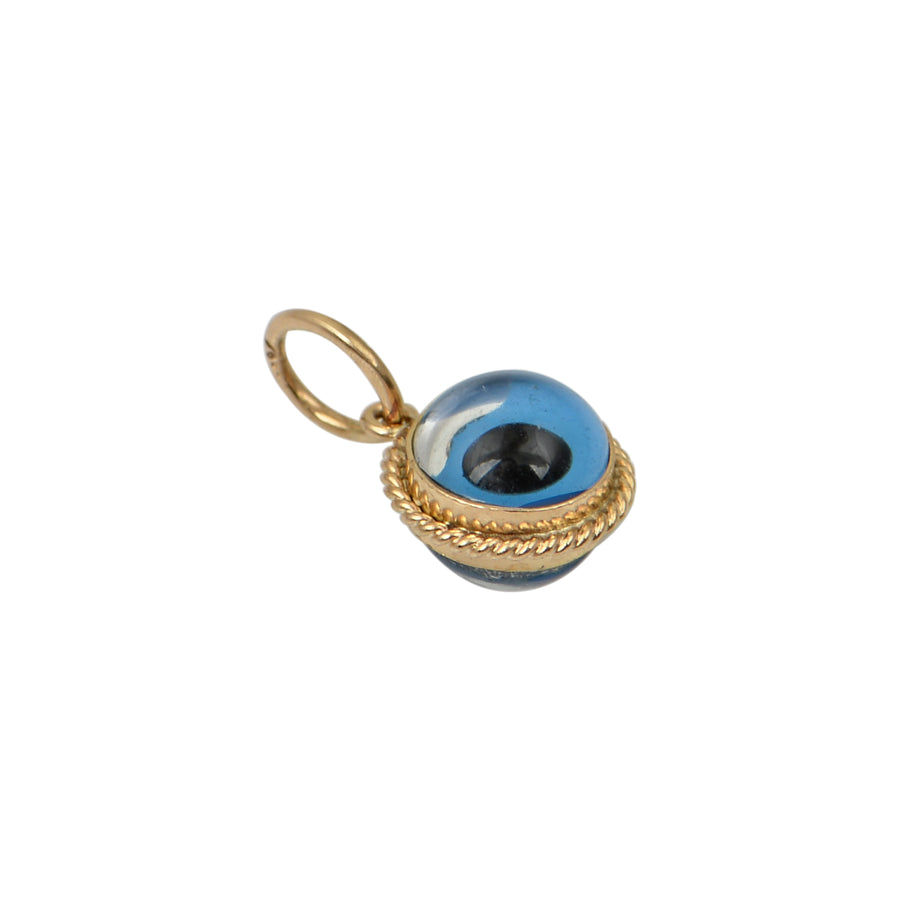 Round Gold Evil Eye Pendant