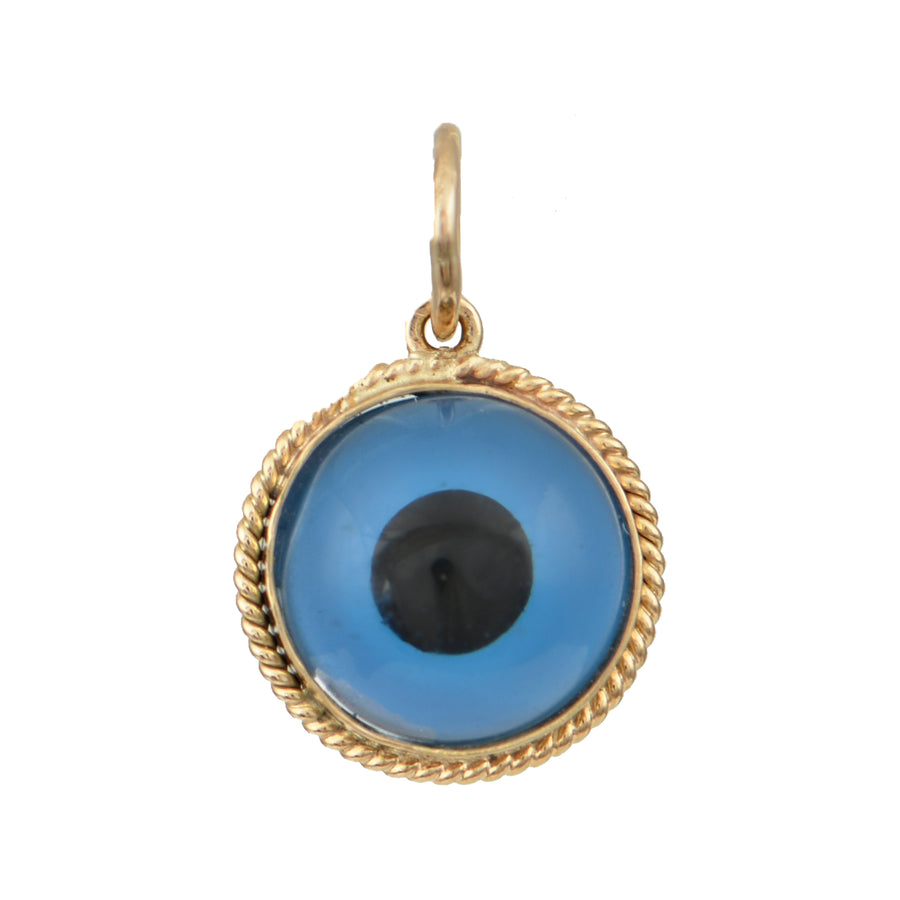 Round Gold Evil Eye Pendant