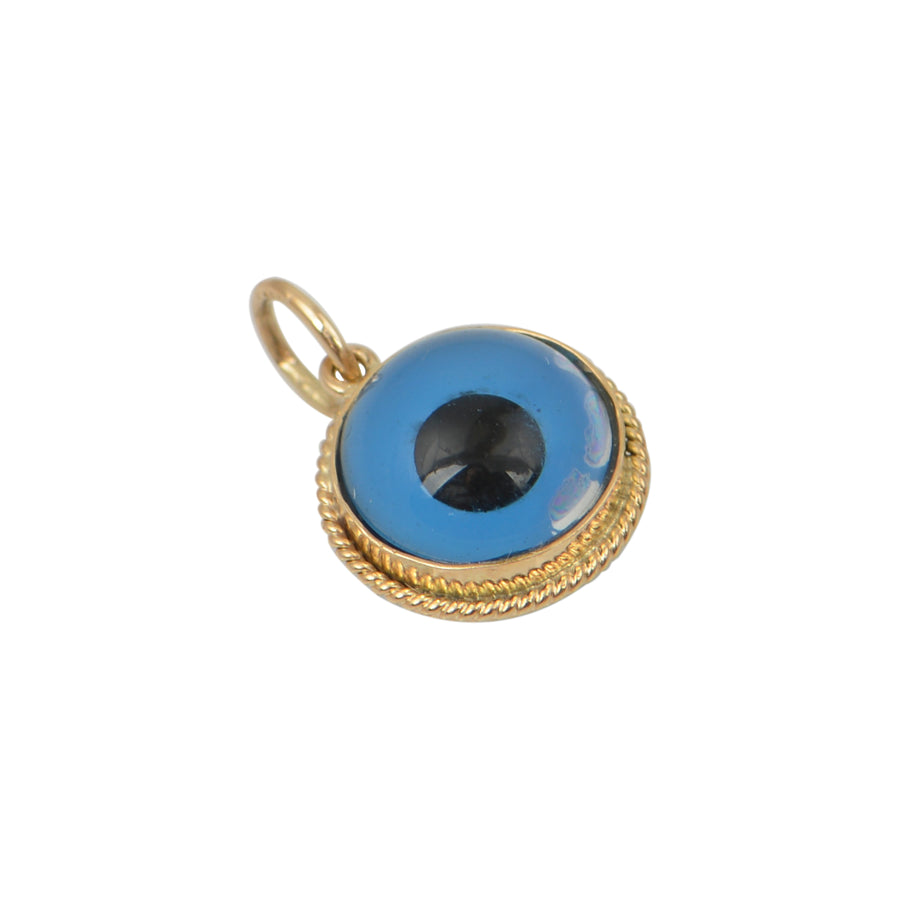 Round Gold Evil Eye Pendant