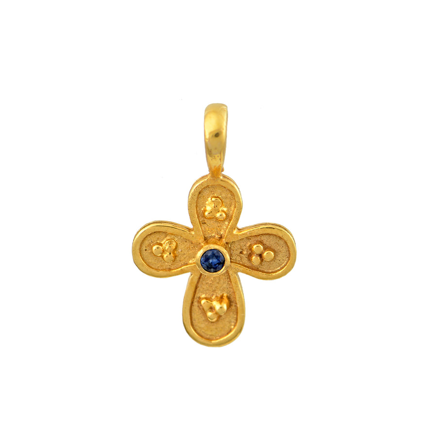 Tiny Rounded Byzantine Gold Cross