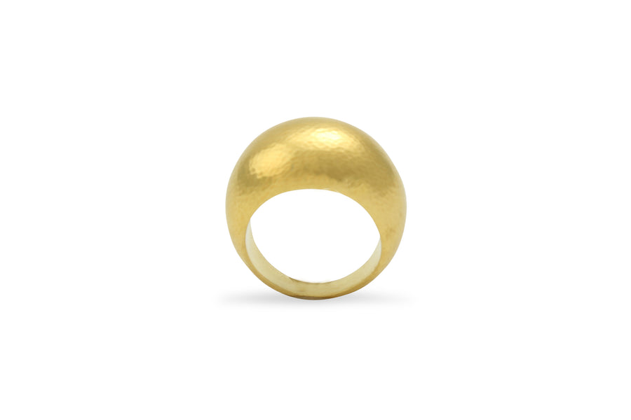Court Hammered & Matt Ethical Gold Wedding Ring, Medium - Lebrusan Studio