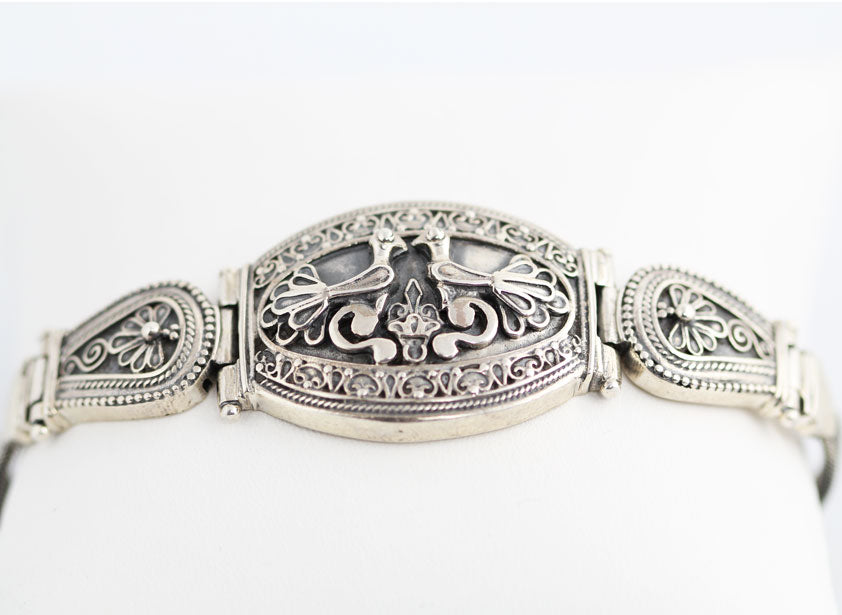 AL1548b Silver Peacock Bracelet _3